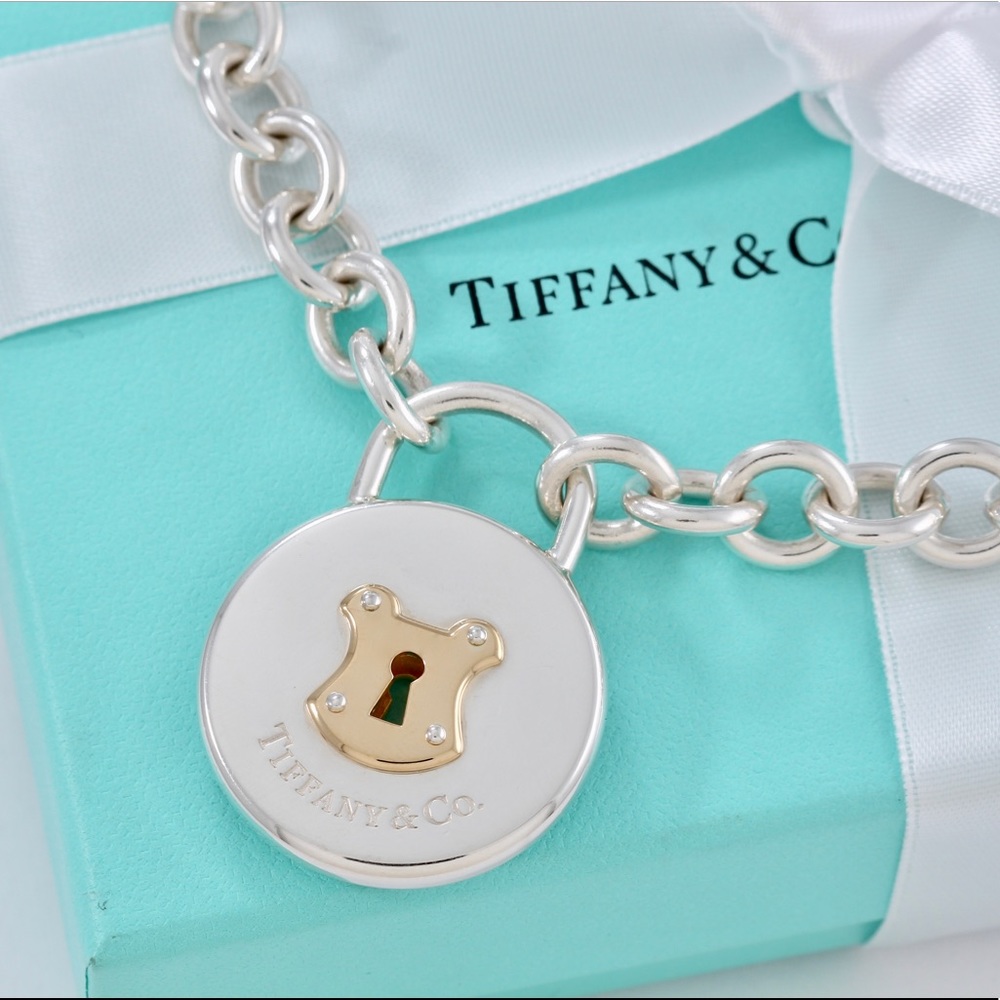 Huge Tiffany & co. Round Keyhole padlock necklace